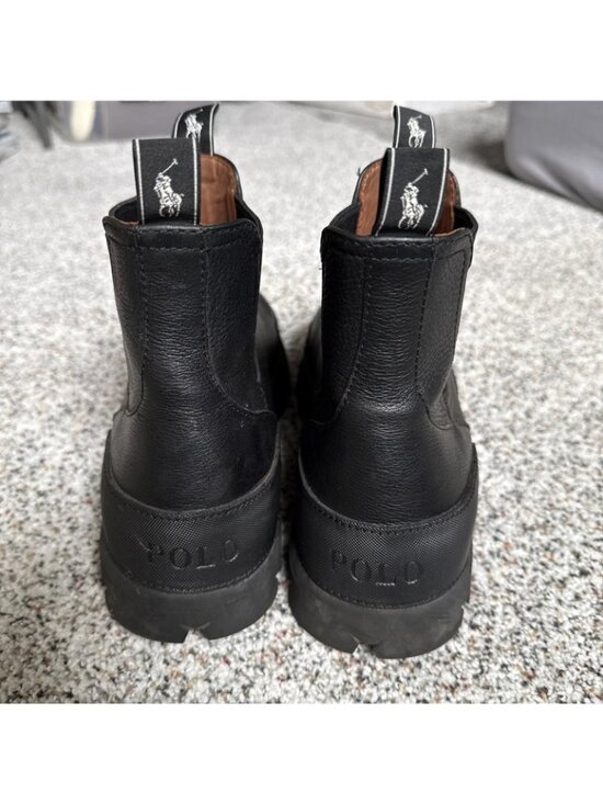 Polo Ralph Lauren Oslo Chelsea Pull On Boots Black Leather Men\'s Size 9.5 D main image 9